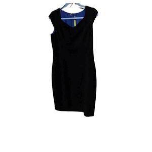Marc NY Dress Womens Size 6 Black Sleeveless LIned Zip Close Pencil Sheath Knee